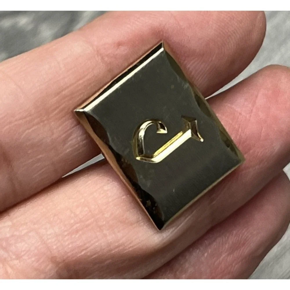 Vintage Hickok Gold Tone Initial J Cufflinks USA Monogrammed Letter Cuff Link